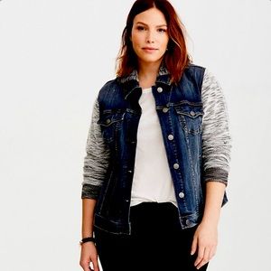 TORRID DENIM FRENCH TERRY JACKET